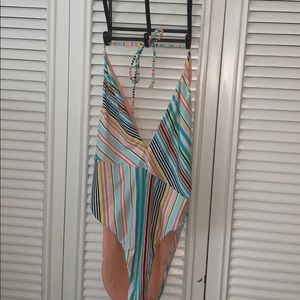 Striped One piece swimsuit